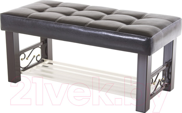 Изображение товара Банкетка AMC Lux 5 кожзам с полкой / 5.1Б100223 (коричневый/коричневый/бежевый)