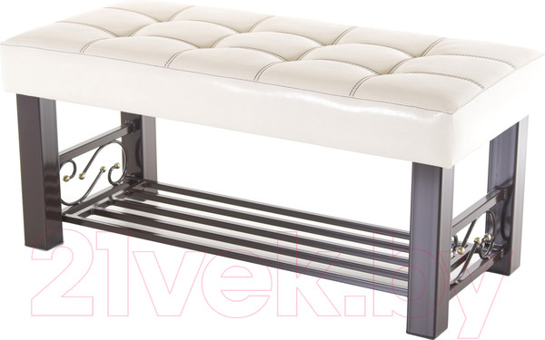 Изображение товара Банкетка AMC Lux 5 кожзам с полкой / 5.1Б100232 (коричневый/бежевый/коричневый)