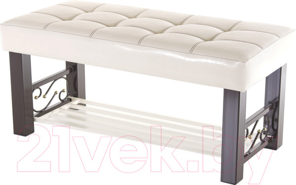 Изображение товара Банкетка AMC Lux 5 кожзам с полкой / 5.1Б100233 (коричневый/бежевый/бежевый)