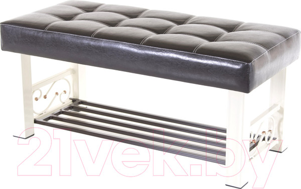 Изображение товара Банкетка AMC Lux 5 кожзам с полкой / 5.1Б100322 (бежевый/коричневый/коричневый)