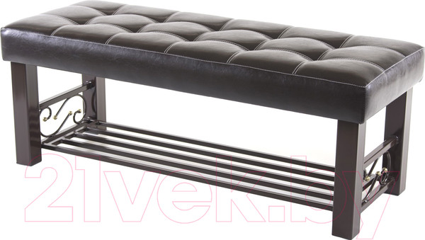 Изображение товара Банкетка AMC Lux 5 кожзам с полкой / 5.1Б120222 (коричневый/коричневый/коричневый)