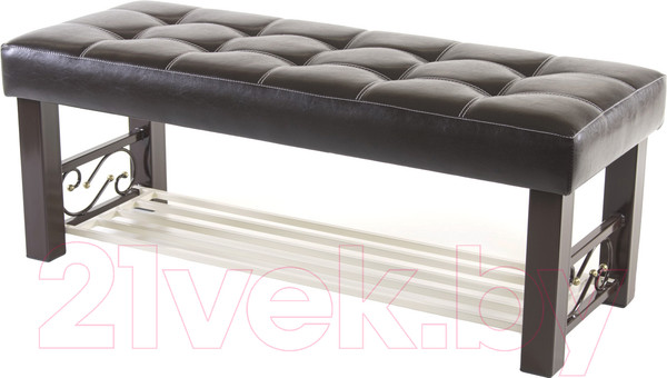 Изображение товара Банкетка AMC Lux 5 кожзам с полкой / 5.1Б120223 (коричневый/коричневый/бежевый)