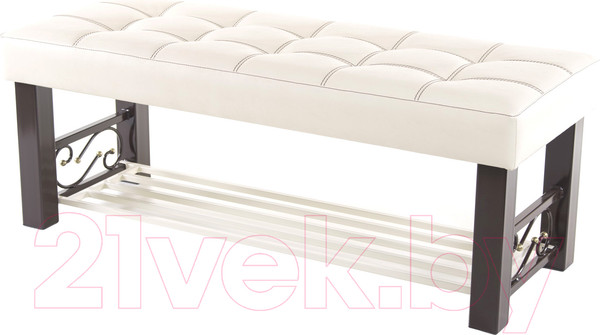 Изображение товара Банкетка AMC Lux 5 кожзам с полкой / 5.1Б120233 (коричневый/бежевый/бежевый)