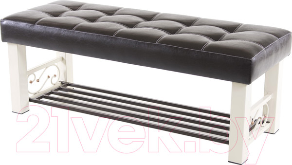 Изображение товара Банкетка AMC Lux 5 кожзам с полкой / 5.1Б120322 (бежевый/коричневый/коричневый)