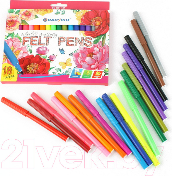 Изображение товара Фломастеры Darvish Для девочек / DV-3601-18A (18шт)