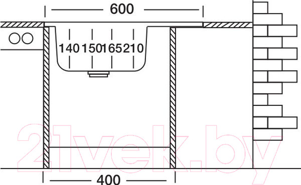 Изображение товара Мойка кухонная Kromevye EC 209 D (чаша справа)