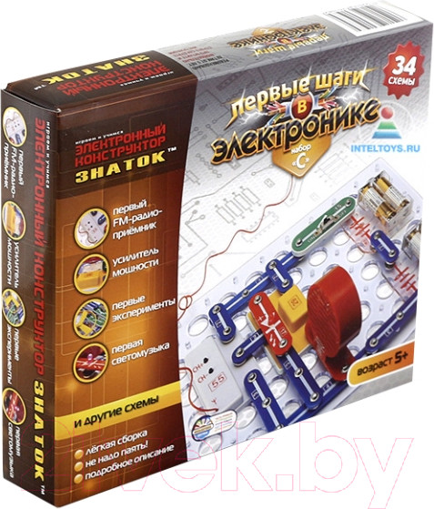 Изображение товара Научная игра Знаток Первые шаги в электронике. Набор С / 70198 (34 схемы)