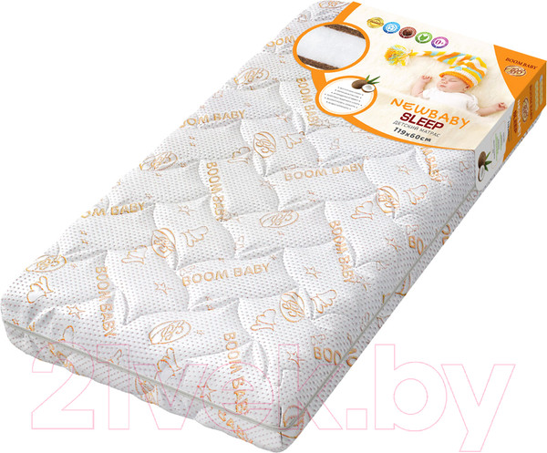 Изображение товара Матрас в кроватку Boom Baby Newbaby Sleep 60x119 (стеганный трикотаж)