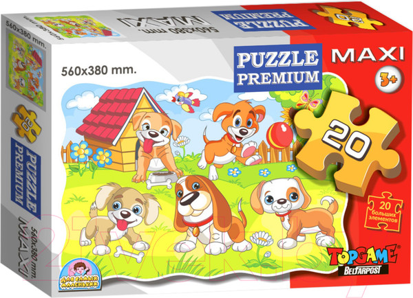 Изображение товара Пазл Topgame Щенки во дворе / 01475