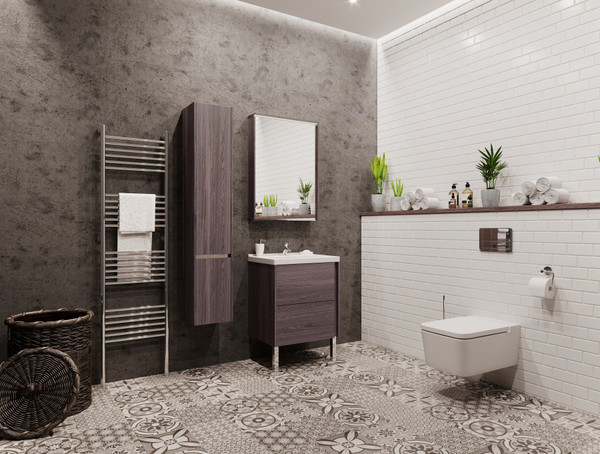 Изображение товара Шкаф с зеркалом для ванной Акватон Стоун 60 (1A231502SXC80)