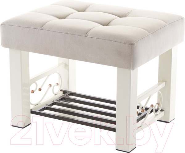 Изображение товара Банкетка AMC Lux 5 ткань с полкой / 5.2Б60332 (бежевый/бежевый/коричневый)