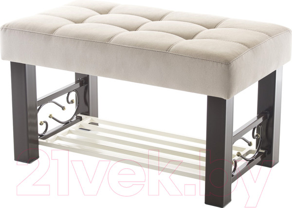 Изображение товара Банкетка AMC Lux 5 ткань с полкой / 5.2Б80233 (коричневый/бежевый/бежевый)