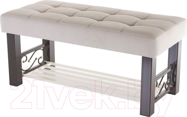 Изображение товара Банкетка AMC Lux 5 ткань с полкой / 5.2Б100233 (коричневый/бежевый/бежевый)