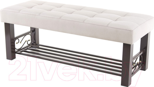 Изображение товара Банкетка AMC Lux 5 ткань с полкой / 5.2Б120232 (коричневый/бежевый/коричневый)