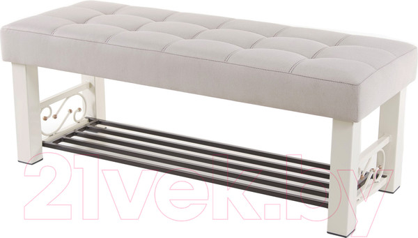 Изображение товара Банкетка AMC Lux 5 ткань с полкой / 5.2Б120332 (бежевый/бежевый/коричневый)