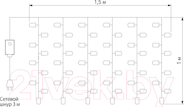 Изображение товара Световой занавес Евросвет 200-001 (белый)