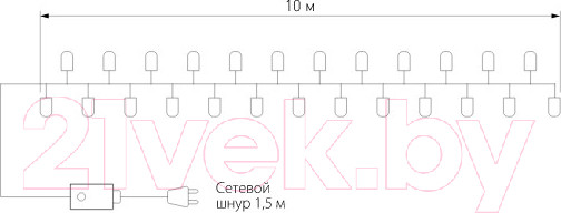 Изображение товара Светодиодная гирлянда Евросвет 400-002 (белый)