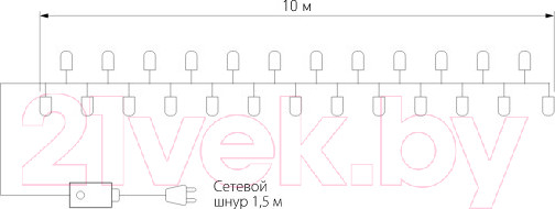 Изображение товара Светодиодная гирлянда Евросвет 400-002 (теплый белый)