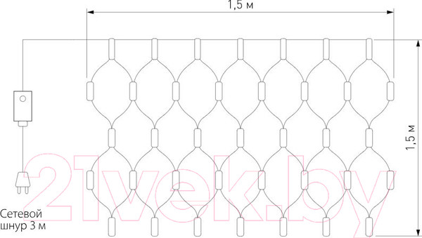 Изображение товара Светодиодная сеть Евросвет 300-001 (мульти)