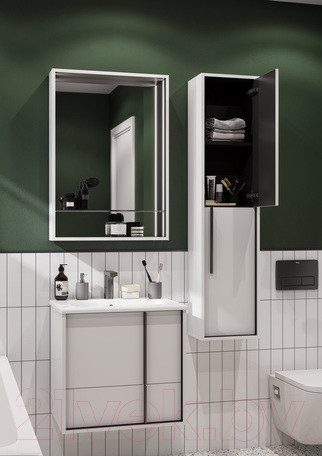 Изображение товара Шкаф с зеркалом для ванной Акватон Ривьера 80 (1A239102RVX20)