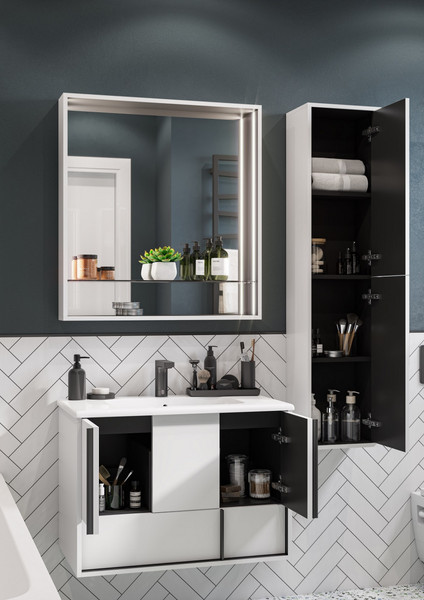 Изображение товара Шкаф с зеркалом для ванной Акватон Ривьера 80 (1A239102RVX20)