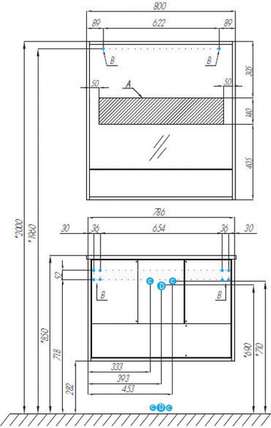 Изображение товара Шкаф с зеркалом для ванной Акватон Ривьера 80 (1A239102RVX20)