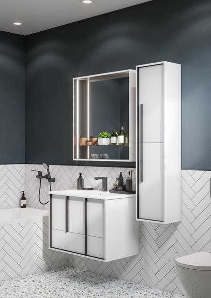 Изображение товара Шкаф с зеркалом для ванной Акватон Ривьера 80 (1A239102RVX20)