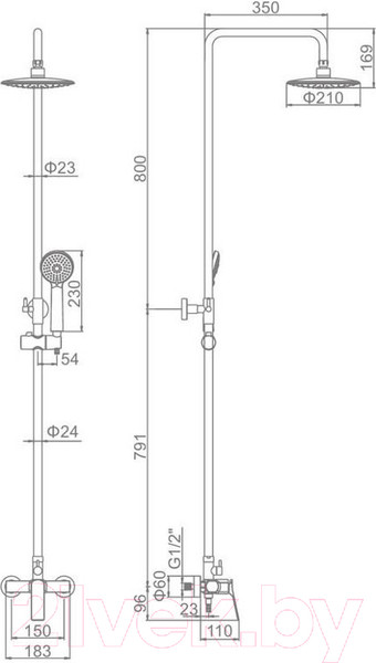 Изображение товара Душевая система со смесителем Ledeme L2475