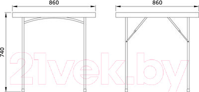 Изображение товара Стол складной AksHome 86x86x74 (белый)
