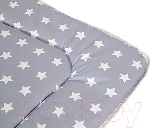 Изображение товара Пеленальный матрас Polini Kids Звезды мягкий 77x72 (белый/серый)