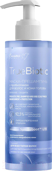 Изображение товара Маска для волос Белита-М TrueBiotic маска-прешампунь с пробиотиком питание+защита (190г)