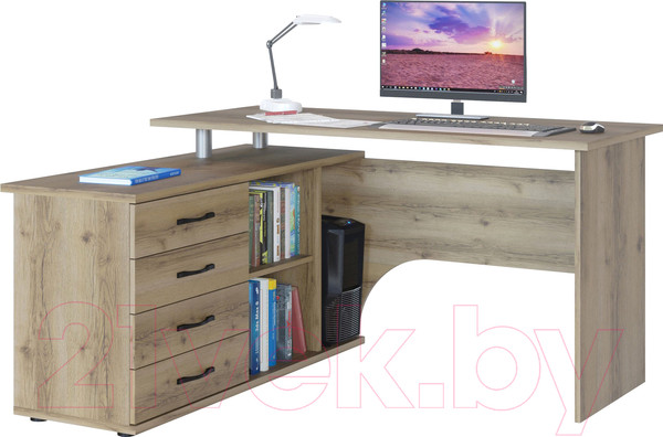 Изображение товара Компьютерный стол Сокол-Мебель КСТ-109 (левый, дуб делано)