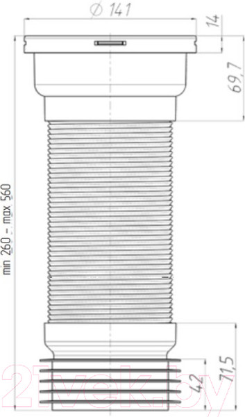 Изображение товара Слив (гофра) Ани Пласт K928