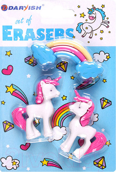 Изображение товара Набор ластиков Darvish Единорожка / DV-12467 (3шт)