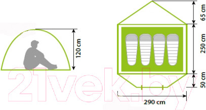 Изображение товара Палатка Norfin Hake 4 / NF-10406