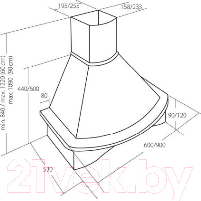 Изображение товара Вытяжка купольная Akpo Rustika Nova 90 WK-4 (бежевый)