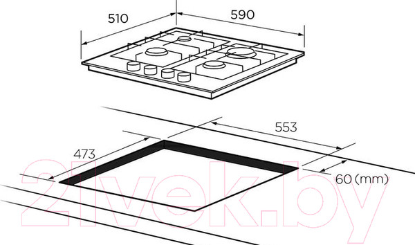 Изображение товара Газовая варочная панель Akpo PGA 604 VGC-T WT