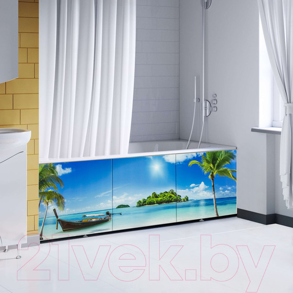 Изображение товара Экран для ванны Comfort Alumin Group Пляж 3D 150x50
