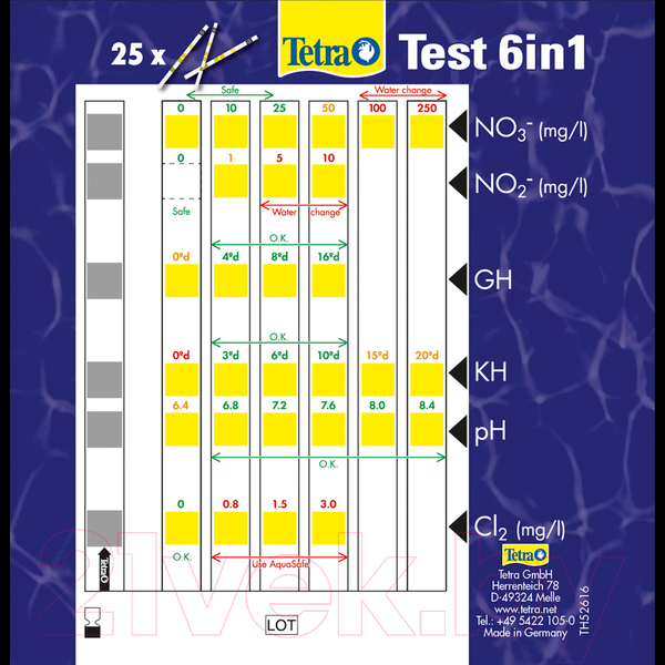 Изображение товара Тест для аквариумной воды Tetra Test 6 in 1 / 175488/704154