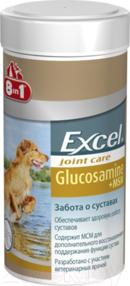 Изображение товара Кормовая добавка для животных 8in1 Excel Glucosamine+MSM / 124290/661024 (55таб)