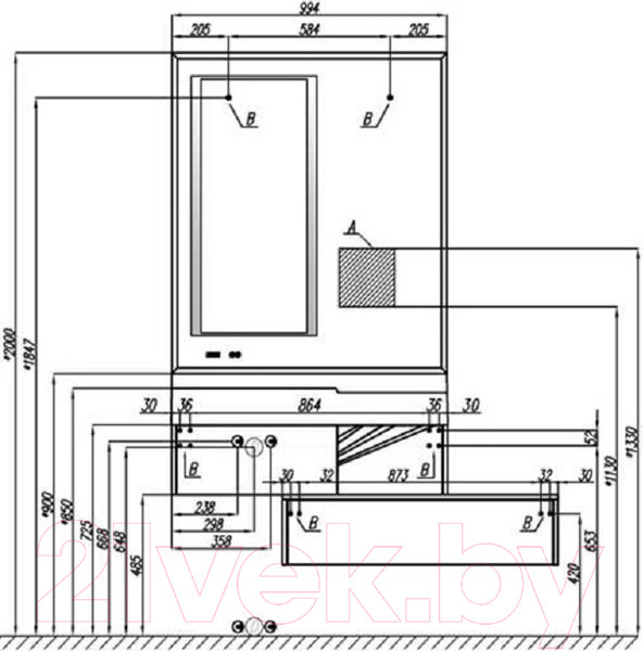 Изображение товара Зеркало Акватон Сакура 100 (1A235102SKW80)