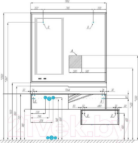 Изображение товара Зеркало Акватон Сакура 120 (1A220002SKW80)
