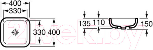 Изображение товара Умывальник Акватон Khroma 40 (7327654000)