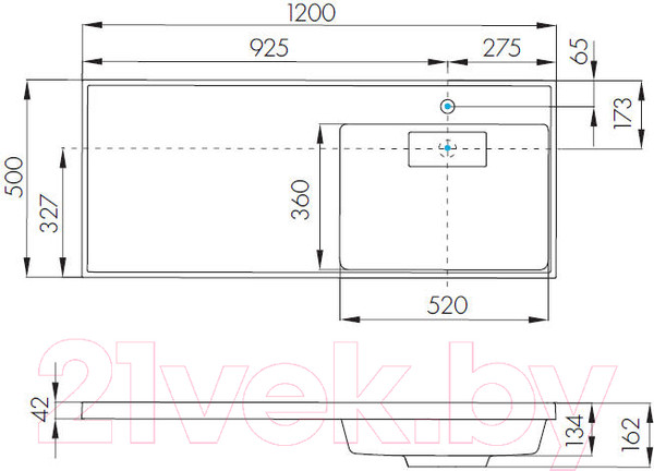 Изображение товара Умывальник Акватон Лондри 120 (1A72243KLH010)
