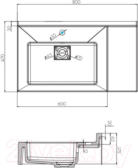 Изображение товара Умывальник Акватон Сакура 80 (1A71993KSK010)