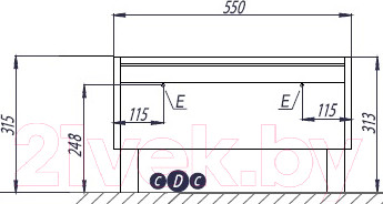 Изображение товара Тумба для ванной Акватон Капри 60 (1A231003KPDA0)