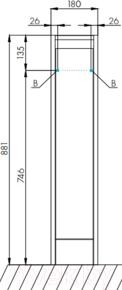 Изображение товара Тумба под умывальник Акватон Лондри 20 (1A236101LH010)