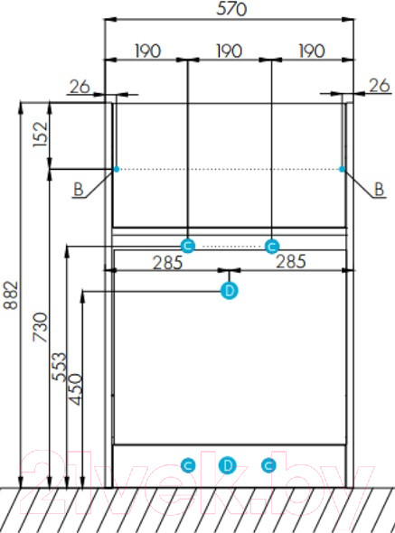 Изображение товара Тумба под умывальник Акватон Лондри 60 (1A235901LH010)