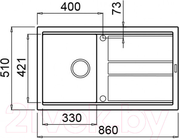 Изображение товара Мойка кухонная Elleci Best 400 White K96 / LKB40096