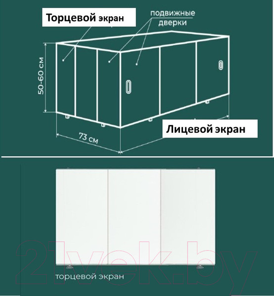 Изображение товара Экран для ванны Comfort Alumin Group Белый матовый (торцевой)